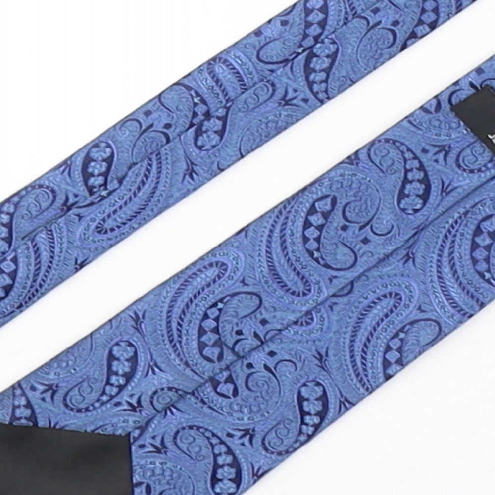 Jeff Banks  Mens Blue Paisley Silk Pointed Tie One Size