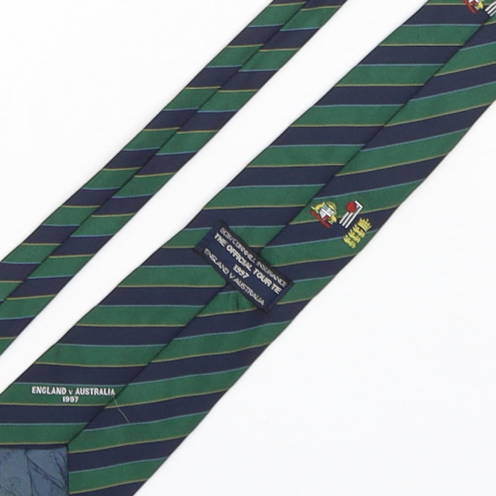 Official Tour Tie  Mens Multicoloured Striped Polyester Pointed Tie One Size - Australia VS England 1997