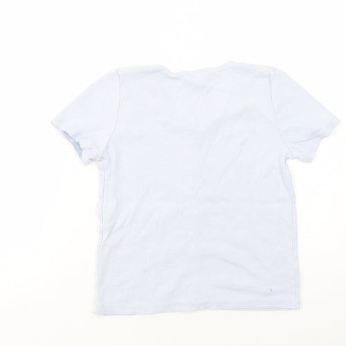 Primark Girls Blue  Cotton Pullover T-Shirt Size 12-13 Years Scoop Neck Pullover