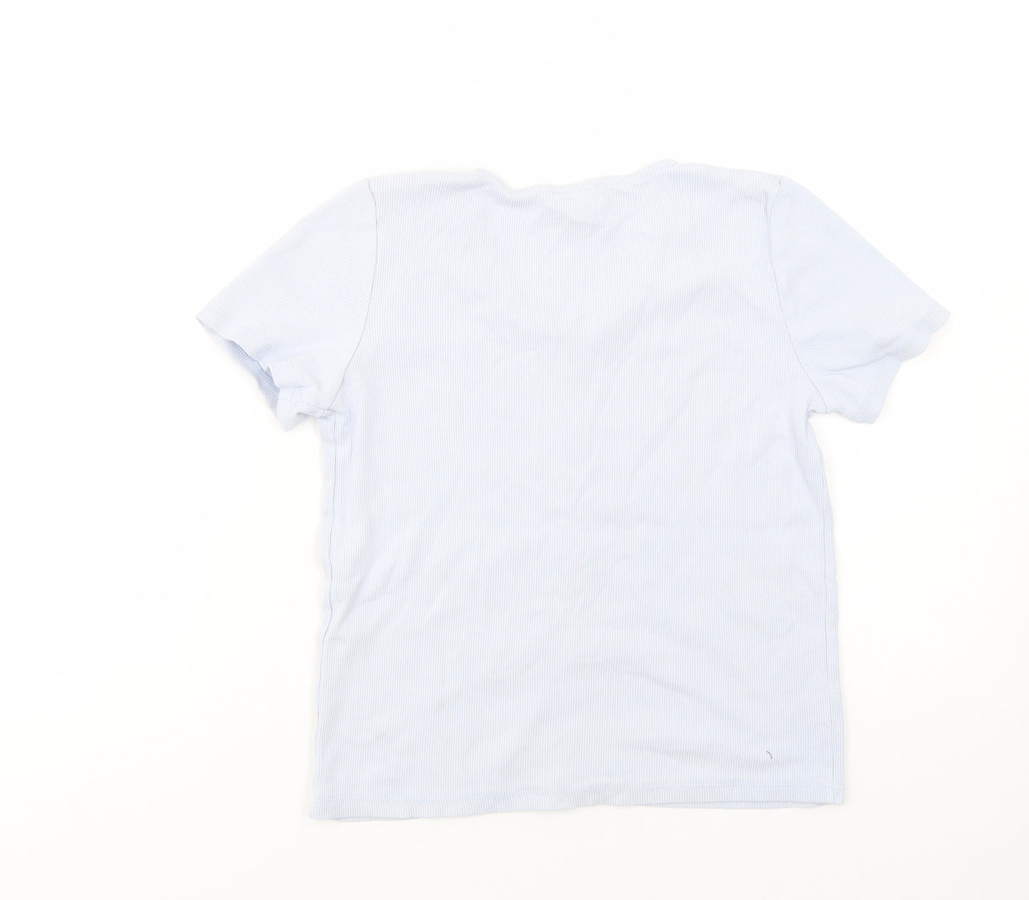 Primark Girls Blue  Cotton Pullover T-Shirt Size 12-13 Years Scoop Neck Pullover