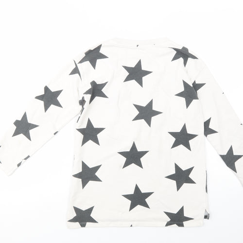 NEXT Girls White Geometric Cotton Pullover Sweatshirt Size 12 Years  Pullover - Star Print