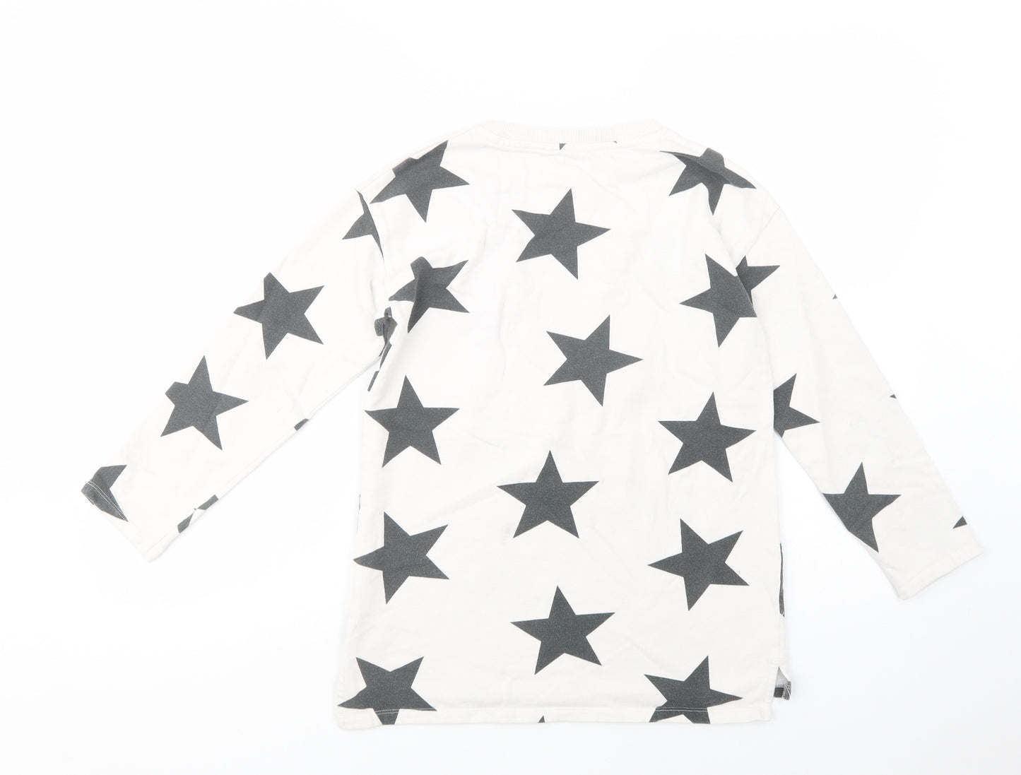 NEXT Girls White Geometric Cotton Pullover Sweatshirt Size 12 Years  Pullover - Star Print