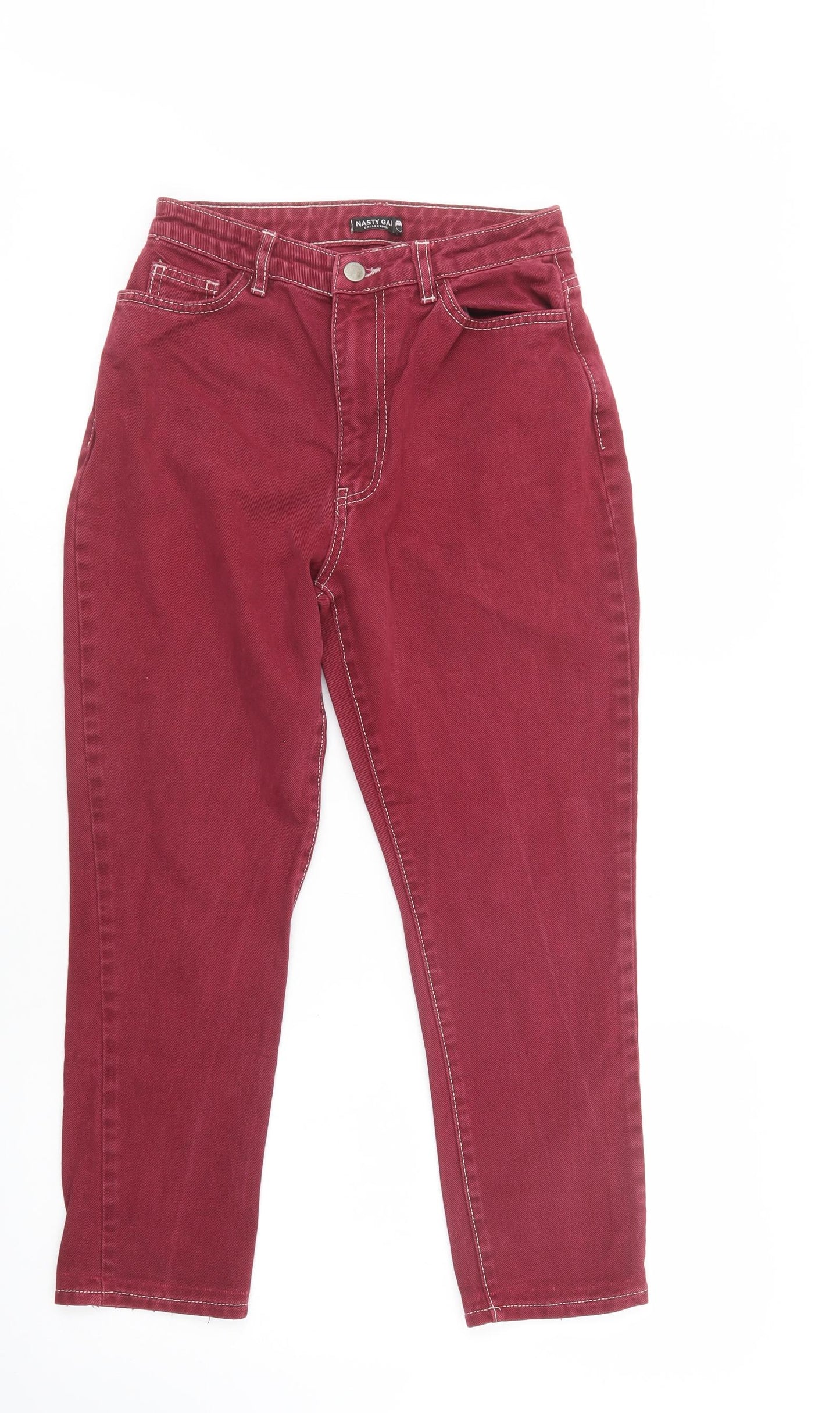 Nasty Gal Womens Purple  Cotton Tapered Jeans Size 6 L25 in Regular Button