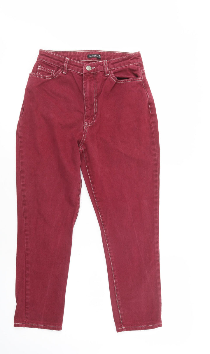 Nasty Gal Womens Purple Cotton Tapered Jeans Size 6 L25 in Regular Button