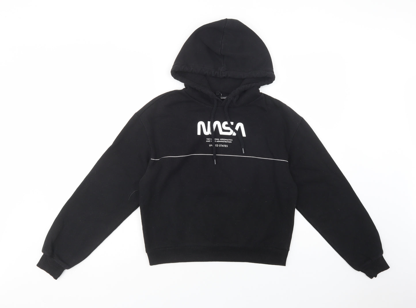 H&M Womens Black  Cotton Pullover Hoodie Size S  Pullover - NASA
