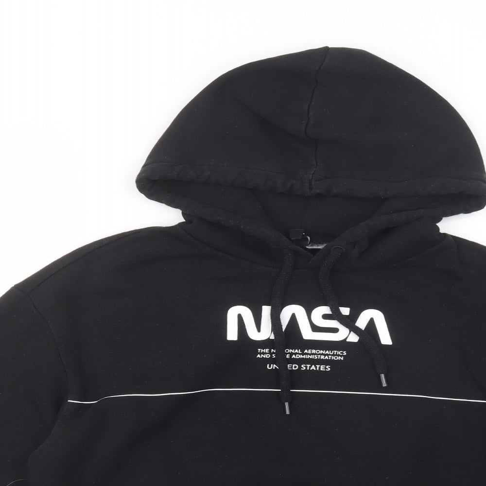 H&M Womens Black  Cotton Pullover Hoodie Size S  Pullover - NASA