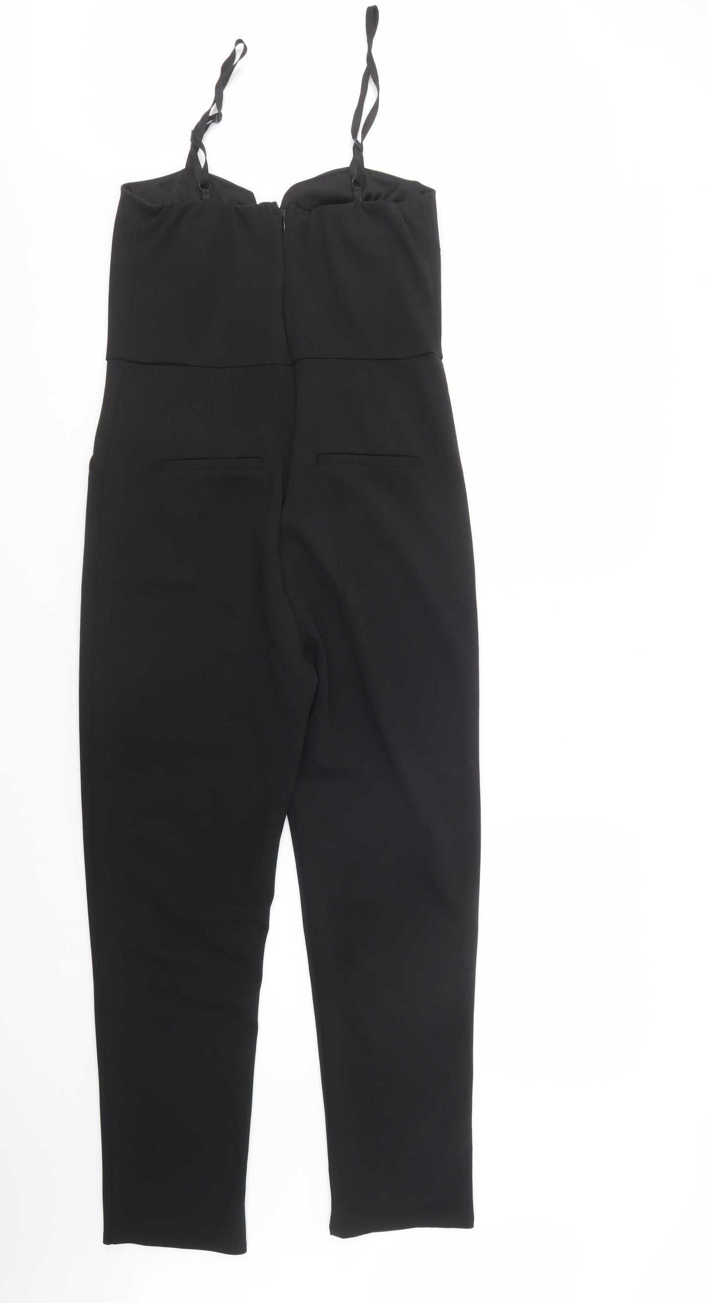 New Look Womens Black  Polyester Jumpsuit One-Piece Size 12 L30 in Zip