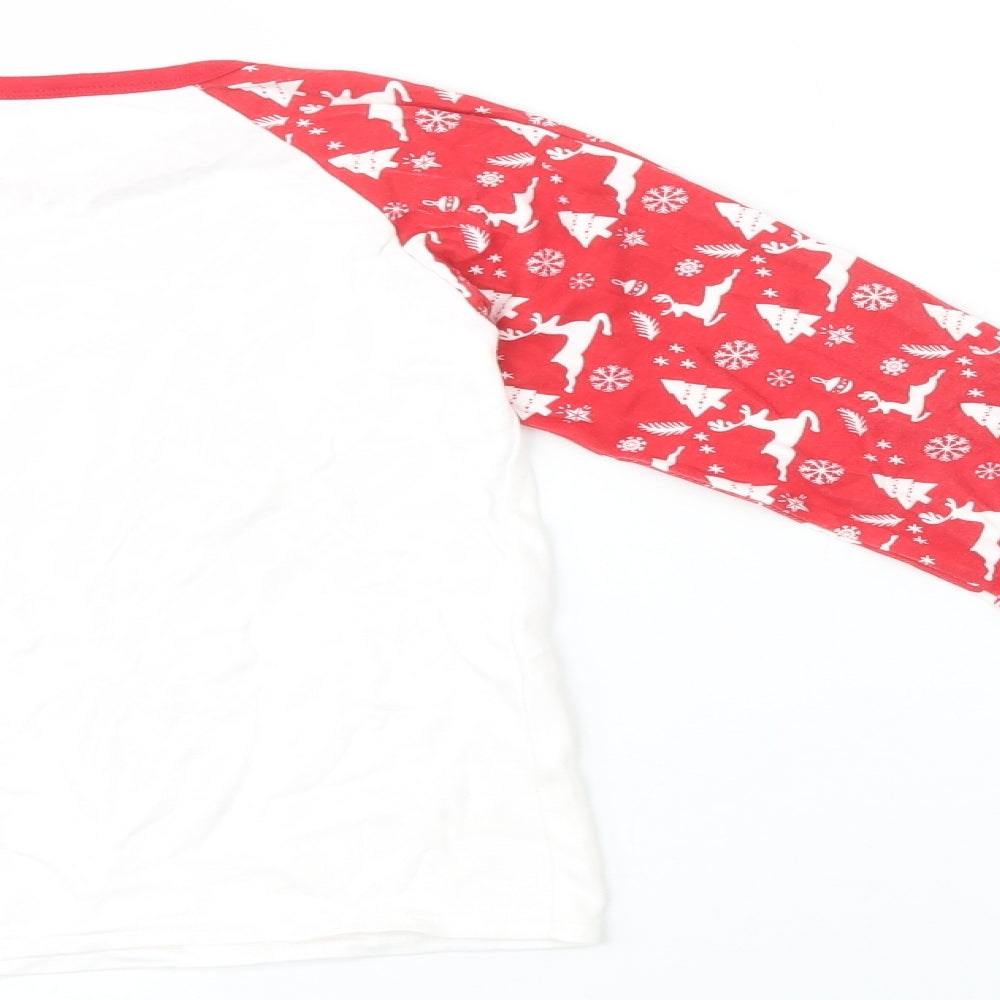 Lipsy Girls Red Fair Isle Cotton  Pyjama Set Size 9-10 Years  Pullover - Christmas