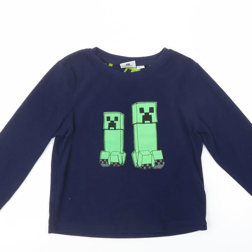 Primark Boys Blue  Polyester Pullover Sweatshirt Size 8-9 Years  Pullover - Minecraft