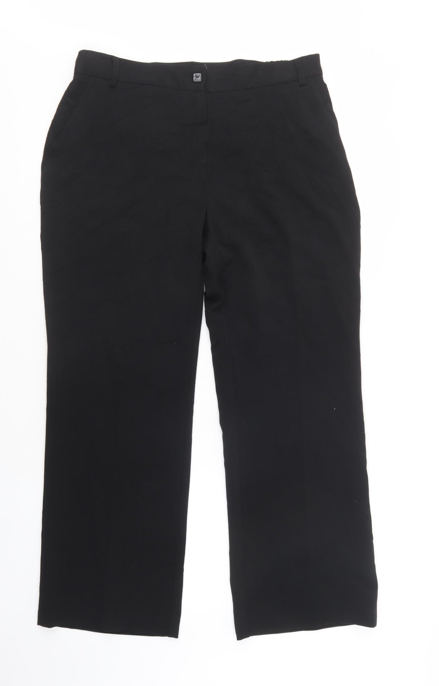 Klass Womens Black  Polyester Dress Pants Trousers Size 14 L29 in Regular Button