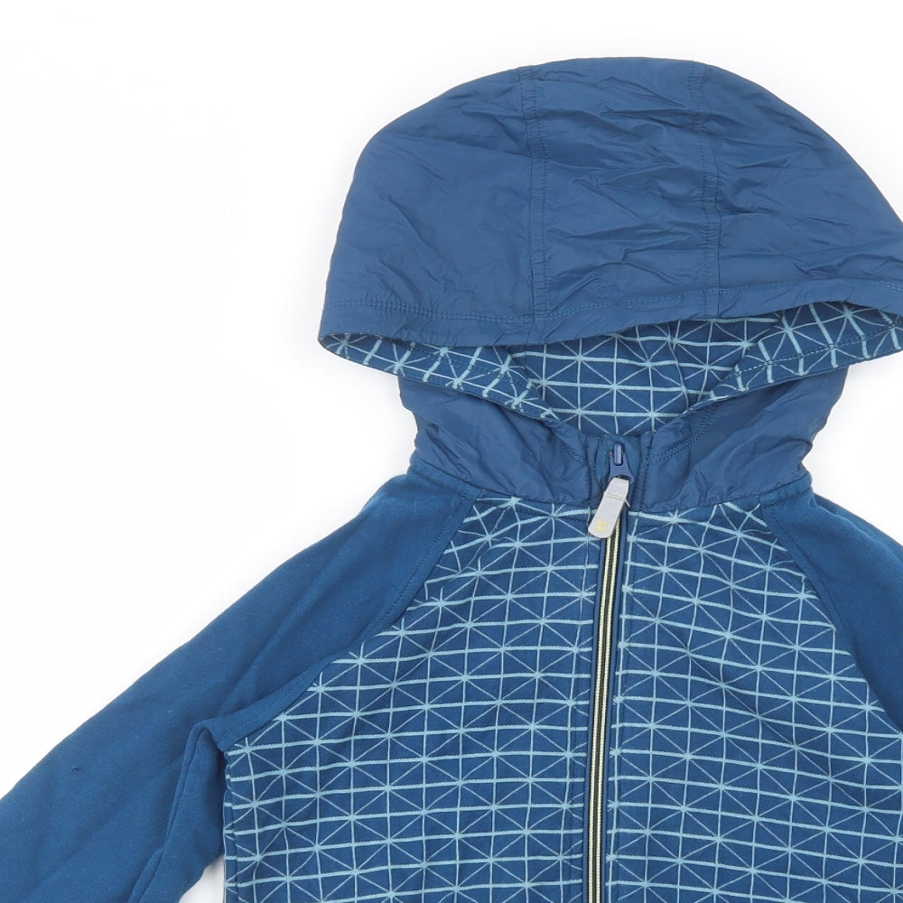 Ted Baker Boys Blue Geometric Cotton Full Zip Hoodie Size 7-8 Years  Zip