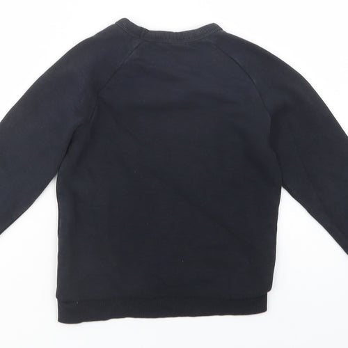 TU Girls Black  Cotton Pullover Sweatshirt Size 5-6 Years  Pullover - Be Happy
