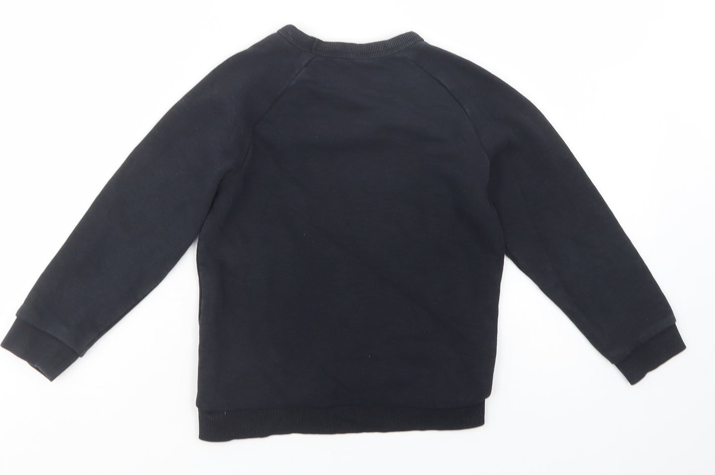 TU Girls Black  Cotton Pullover Sweatshirt Size 5-6 Years  Pullover - Be Happy