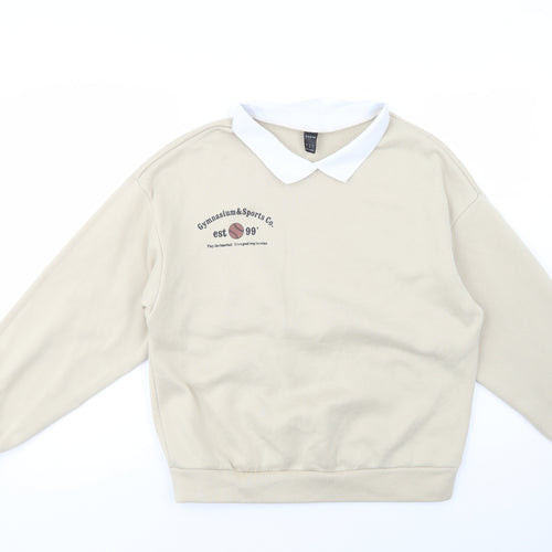 SheIn Womens Beige  Polyester Pullover Sweatshirt Size S  Pullover - Gymnasium