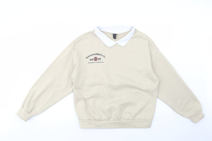 SheIn Womens Beige Polyester Pullover Sweatshirt Size S Pullover - Gymnasium