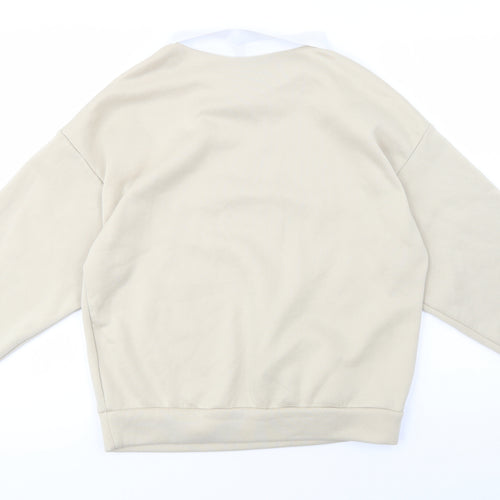 SheIn Womens Beige  Polyester Pullover Sweatshirt Size S  Pullover - Gymnasium