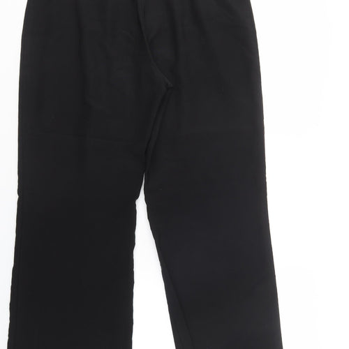 Intown Womens Black  Polyester Dress Pants Trousers Size 14 L31 in Regular Button