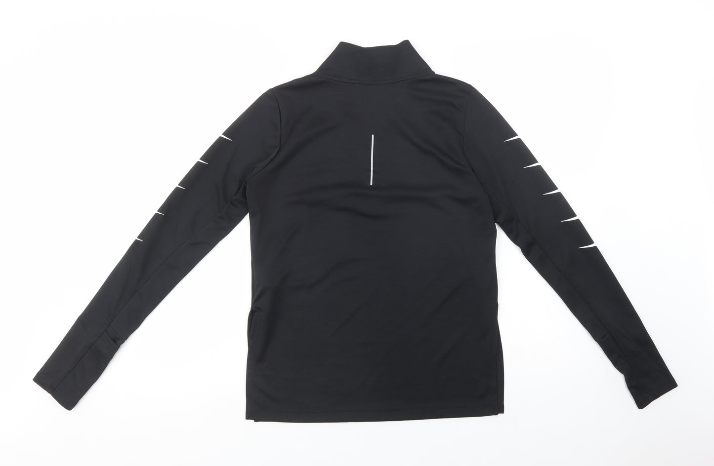 Nike Womens Black  Polyester Pullover T-Shirt Size XS High Neck Zip