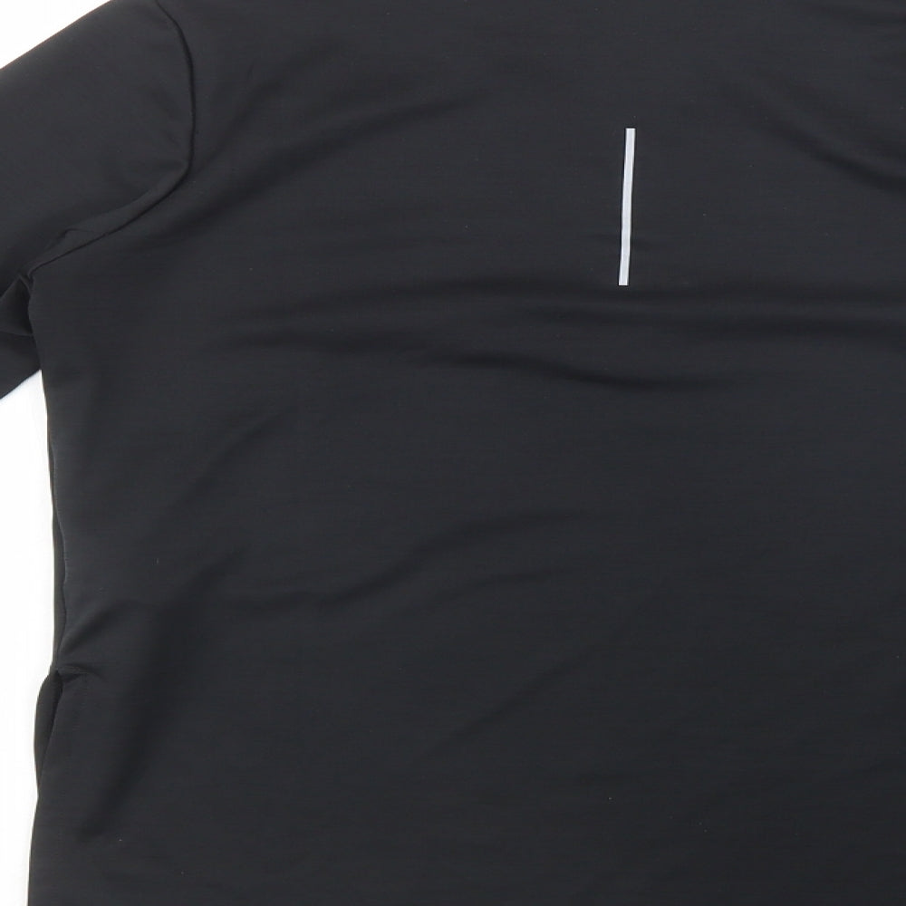 Nike Womens Black  Polyester Pullover T-Shirt Size XS High Neck Zip