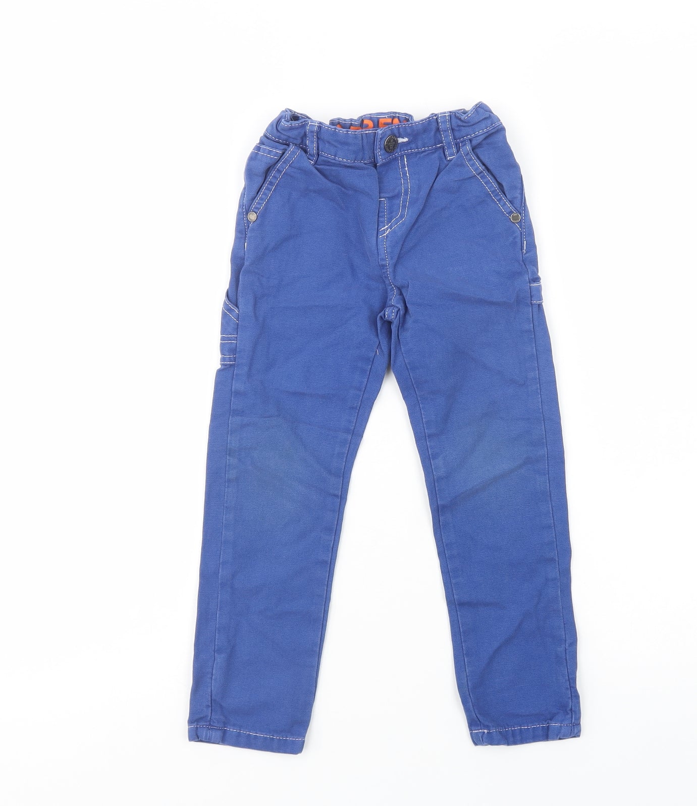 Marks and Spencer Boys Blue  Cotton Straight Jeans Size 3-4 Years  Regular Button