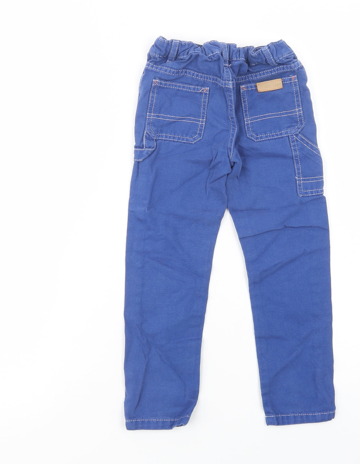 Marks and Spencer Boys Blue  Cotton Straight Jeans Size 3-4 Years  Regular Button