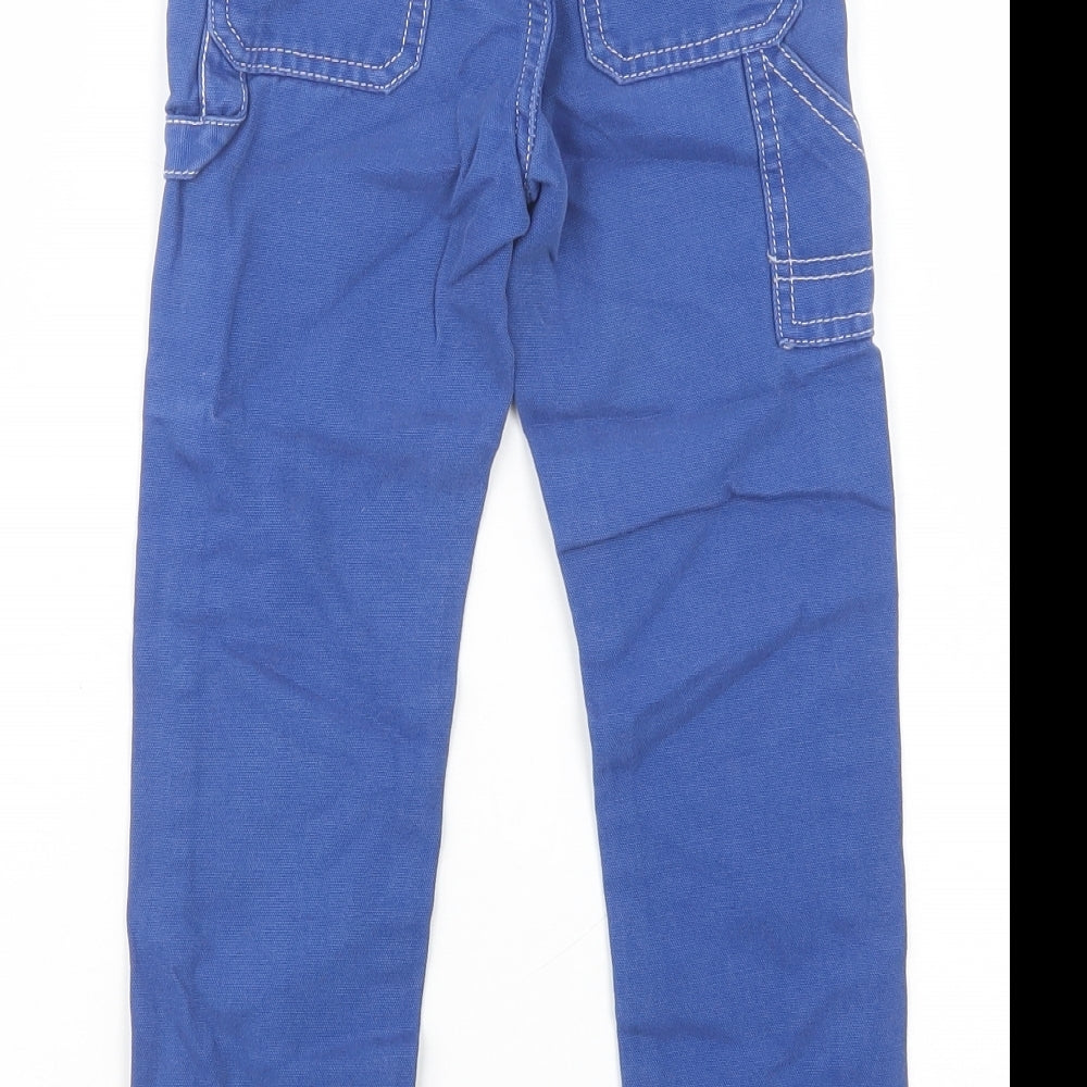 Marks and Spencer Boys Blue  Cotton Straight Jeans Size 3-4 Years  Regular Button