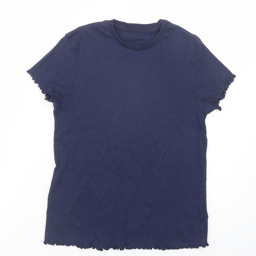 George Girls Blue  Cotton Basic T-Shirt Size 12-13 Years Crew Neck Pullover