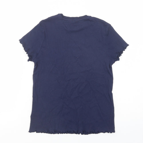 George Girls Blue  Cotton Basic T-Shirt Size 12-13 Years Crew Neck Pullover