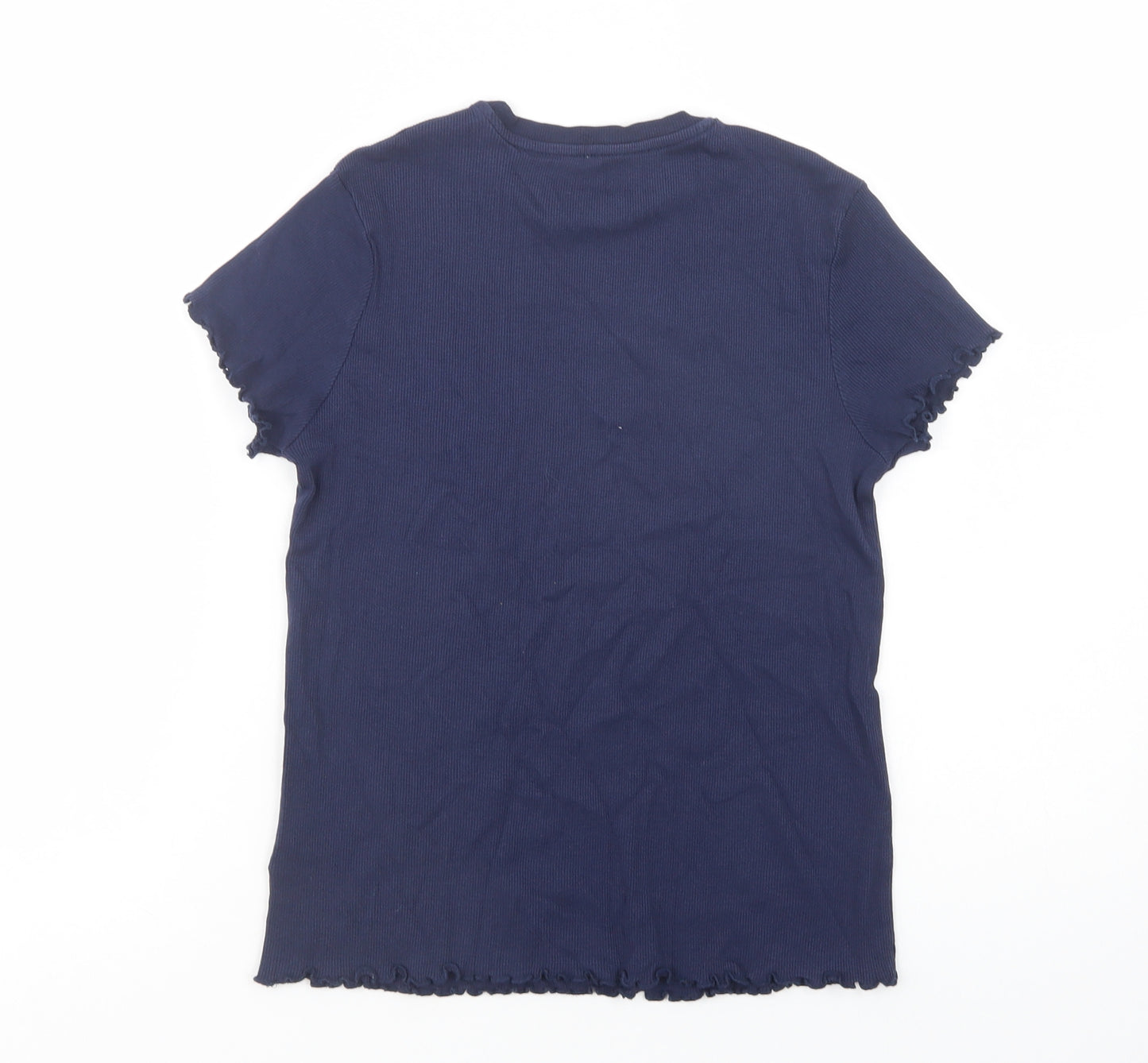 George Girls Blue  Cotton Basic T-Shirt Size 12-13 Years Crew Neck Pullover
