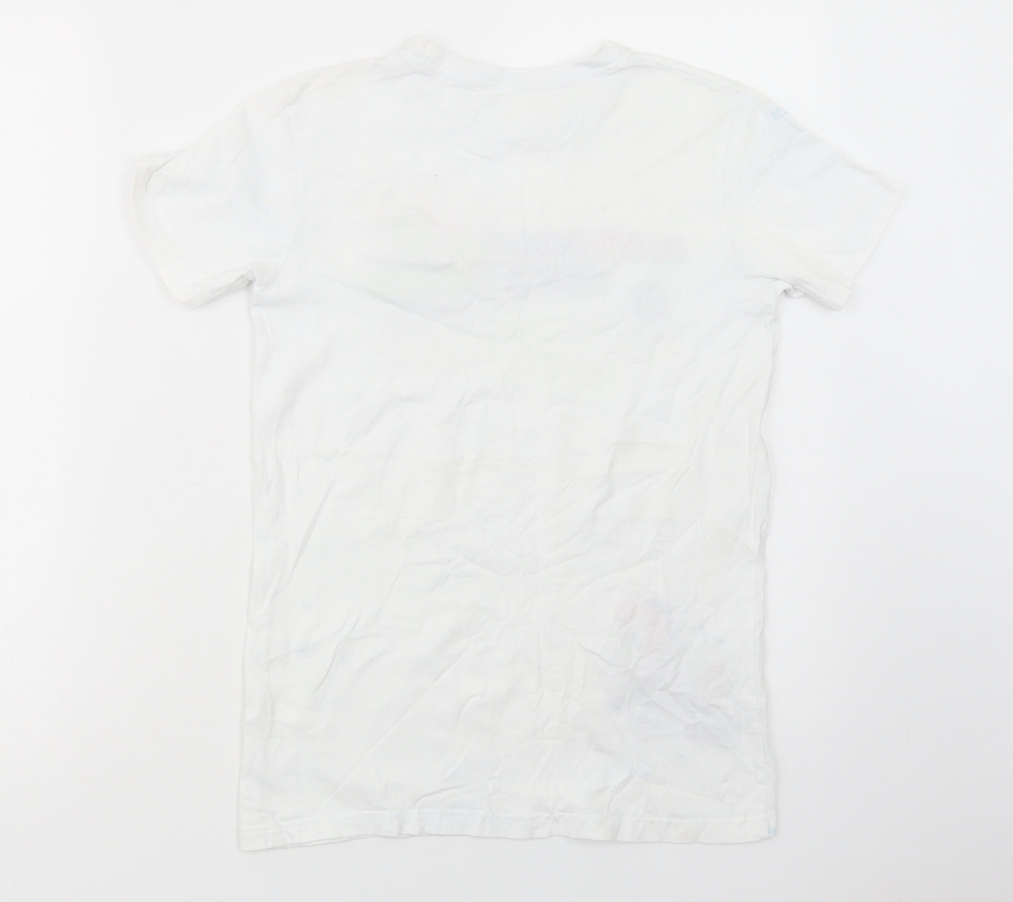 Matalan Boys White  Cotton Pullover T-Shirt Size 12-13 Years Crew Neck Pullover - Game Squad