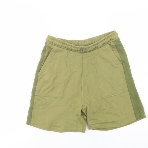 Leigh Tucker Womens Green  Cotton Sweat Shorts Size XS L5 in Regular