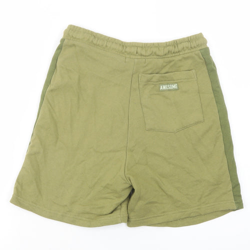 Leigh Tucker Womens Green  Cotton Sweat Shorts Size XS L5 in Regular