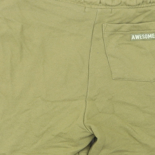 Leigh Tucker Womens Green  Cotton Sweat Shorts Size XS L5 in Regular