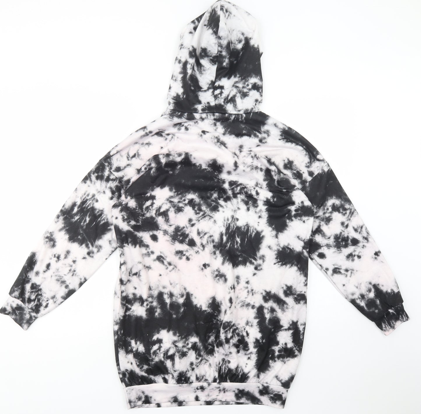 SheIn Womens Black Batik Polyester Tunic Hoodie Size S  Pullover