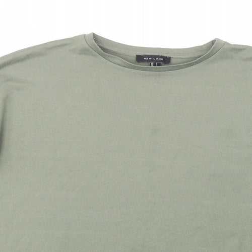 New Look Womens Green  Polyester Basic Blouse Size S Crew Neck
