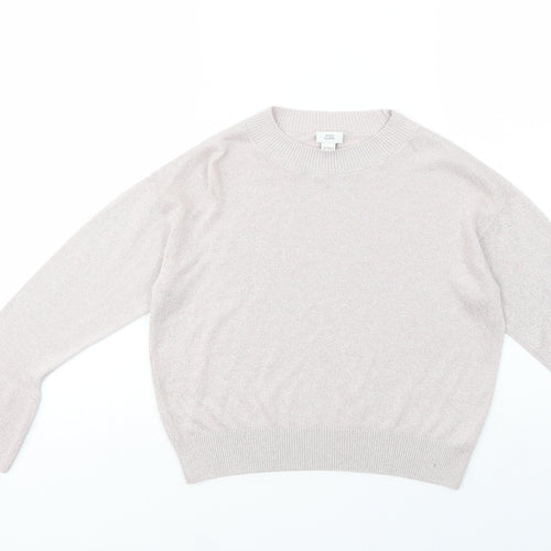 River Island Girls Pink Crew Neck  Viscose Pullover Jumper Size 9-10 Years  Pullover