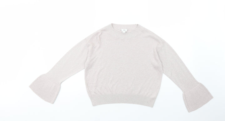 River Island Girls Pink Crew Neck Viscose Pullover Jumper Size 9-10 Years Pullover