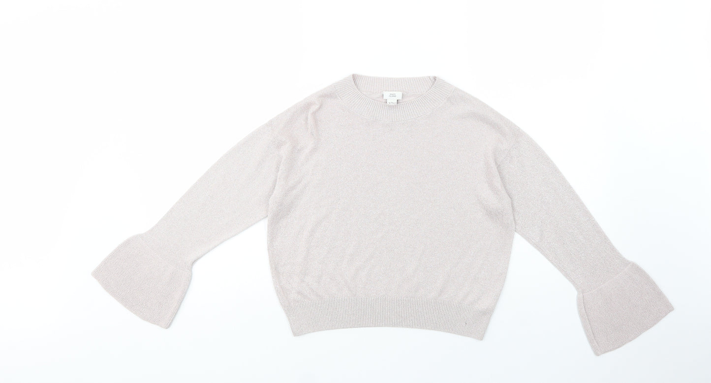 River Island Girls Pink Crew Neck  Viscose Pullover Jumper Size 9-10 Years  Pullover