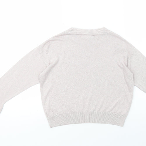 River Island Girls Pink Crew Neck  Viscose Pullover Jumper Size 9-10 Years  Pullover