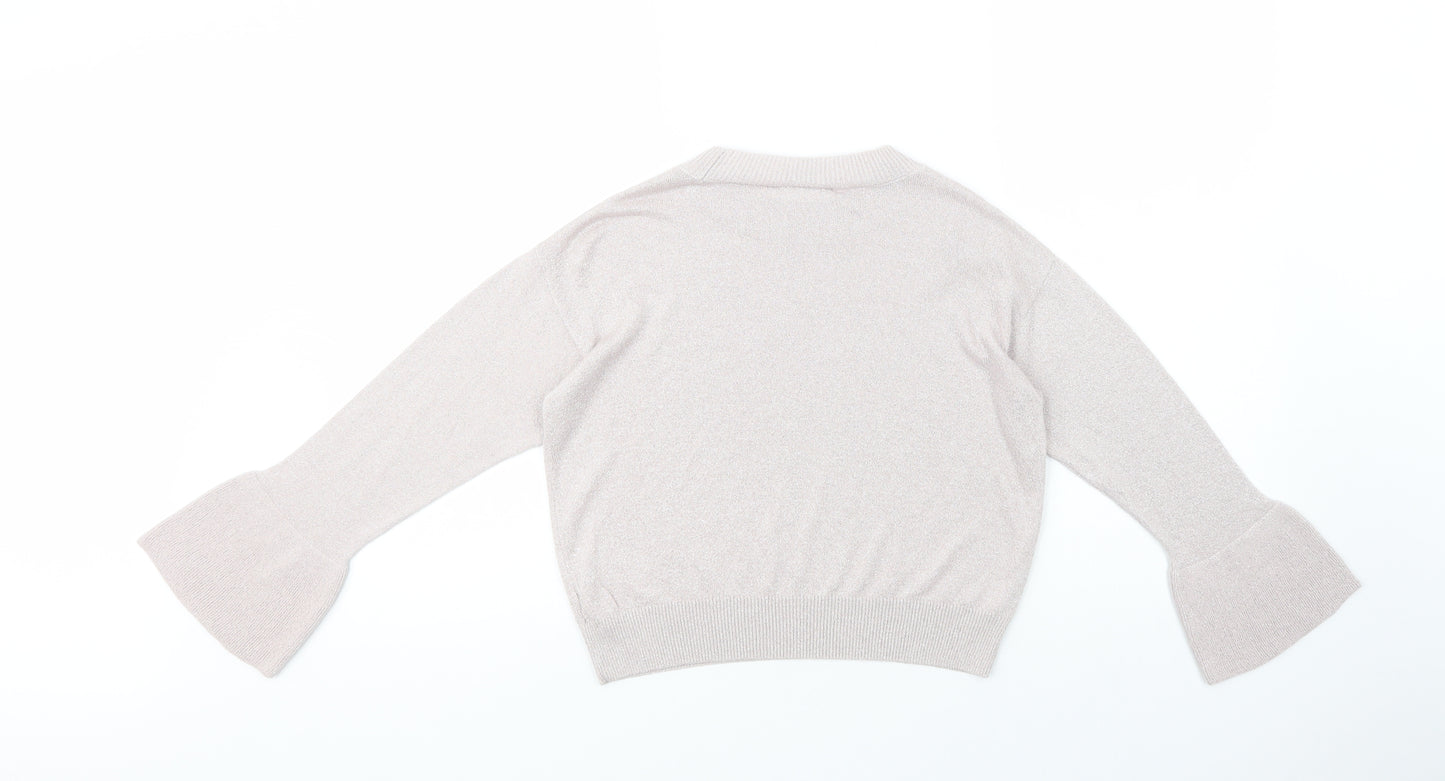 River Island Girls Pink Crew Neck  Viscose Pullover Jumper Size 9-10 Years  Pullover
