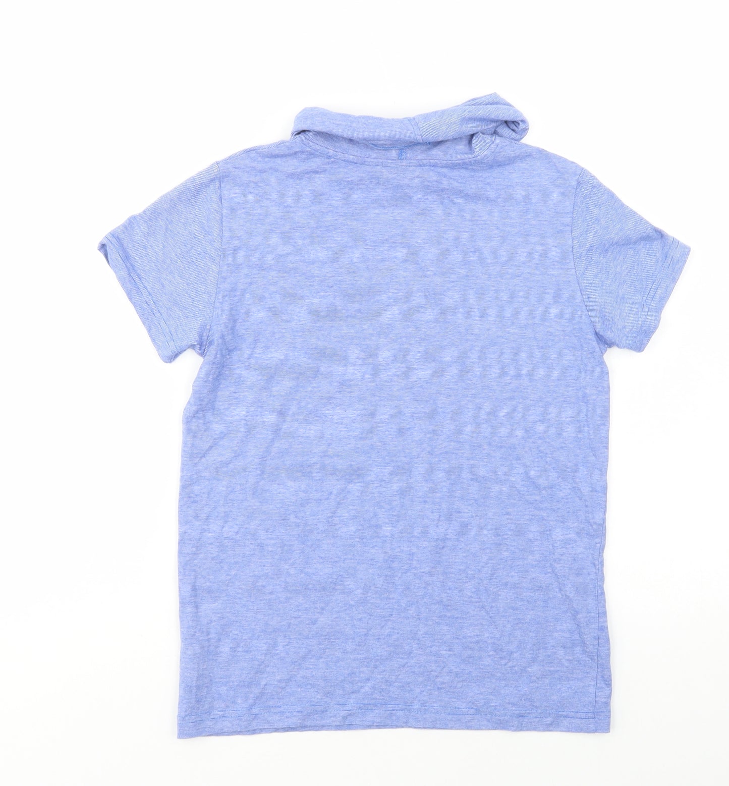 NEXT Girls Blue  Cotton Basic T-Shirt Size 11 Years Roll Neck Pullover