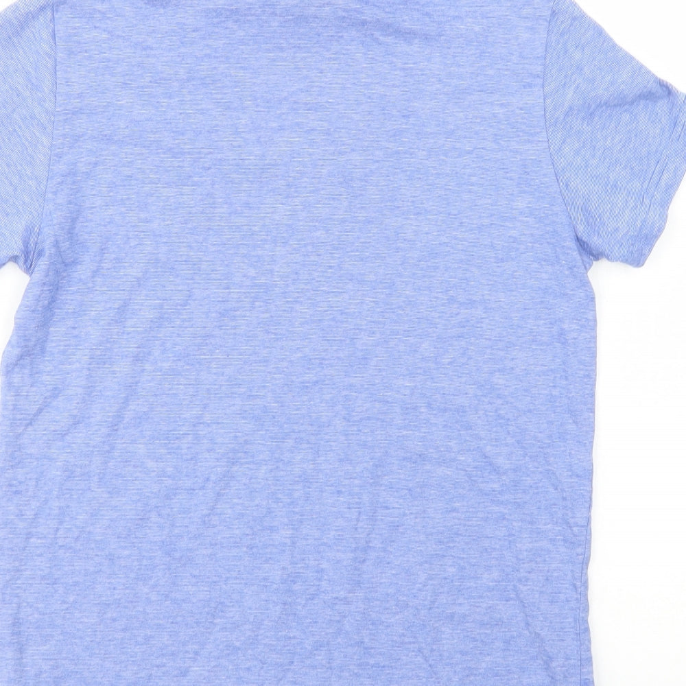 NEXT Girls Blue  Cotton Basic T-Shirt Size 11 Years Roll Neck Pullover