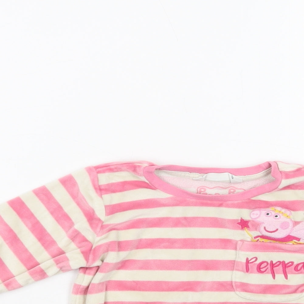 Marks and Spencer Girls Pink Striped Polyester Pullover Sweatshirt Size 2-3 Years  Pullover - Peppa Pig
