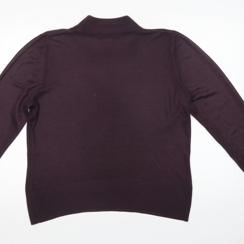 Papaya Womens Purple Mock Neck  Acrylic Pullover Jumper Size 14