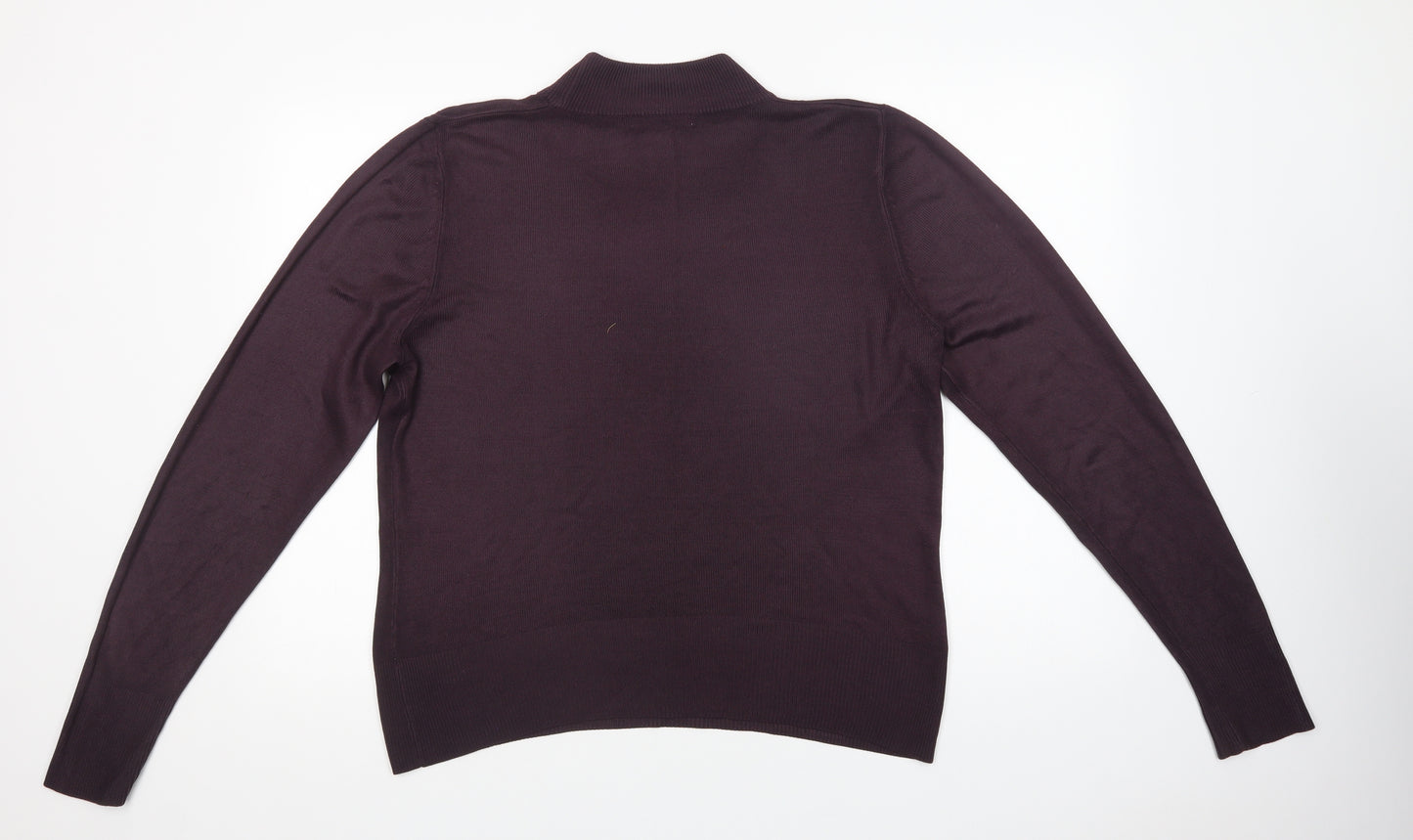 Papaya Womens Purple Mock Neck  Acrylic Pullover Jumper Size 14