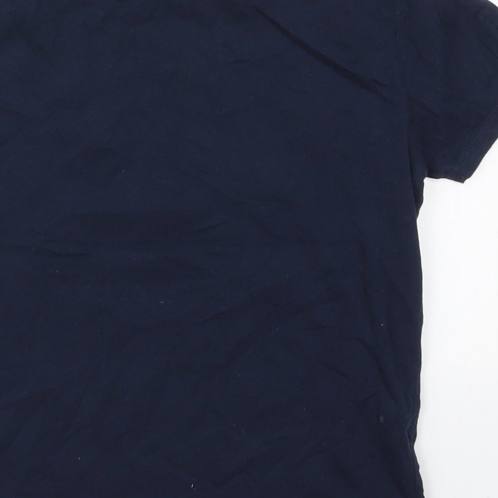 Pep&Co Boys Blue  Cotton Basic T-Shirt Size 8-9 Years Crew Neck Pullover - Downloading Skull