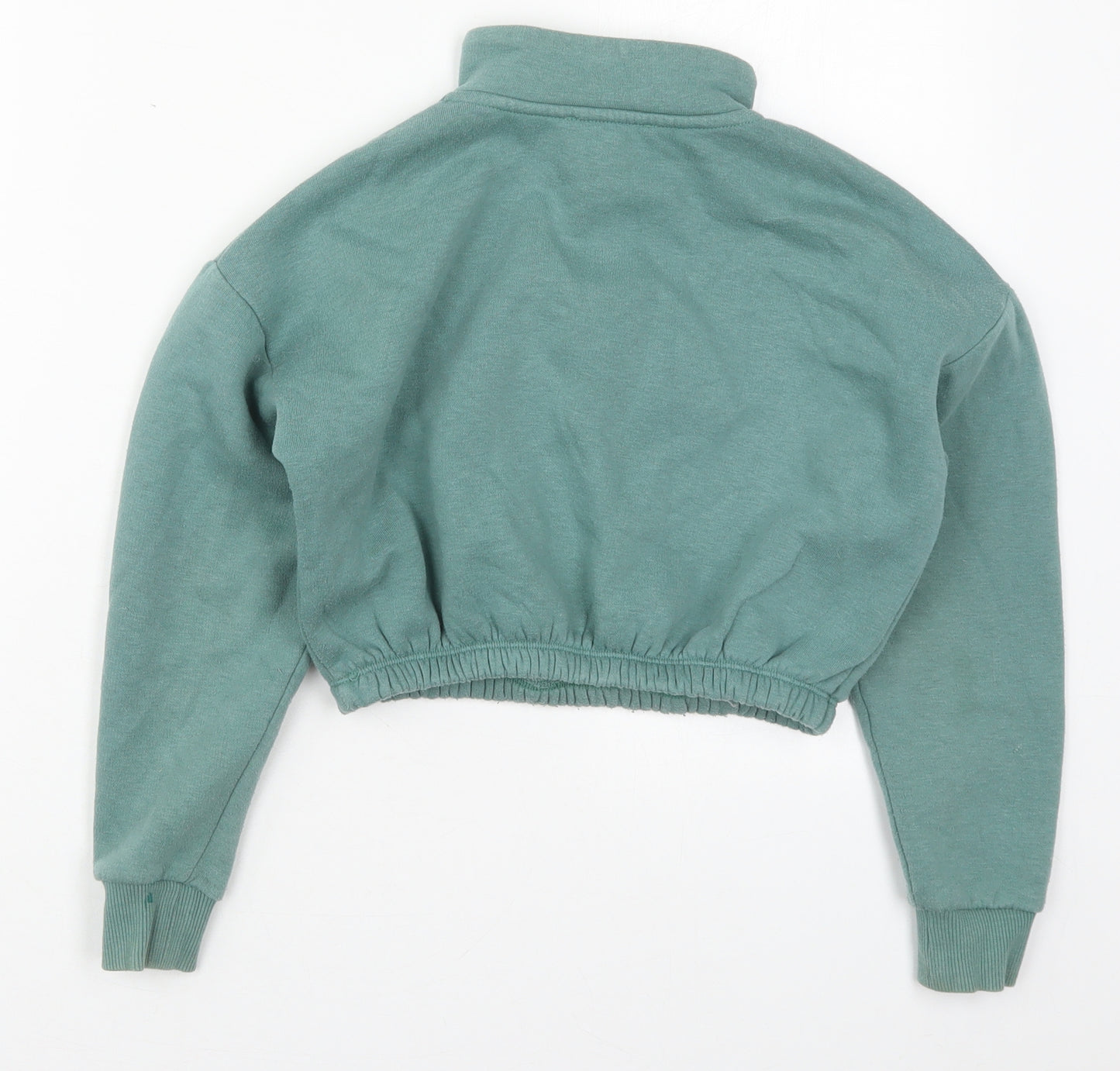 New Look Girls Green  Cotton Pullover Sweatshirt Size 9 Years  Zip - USA