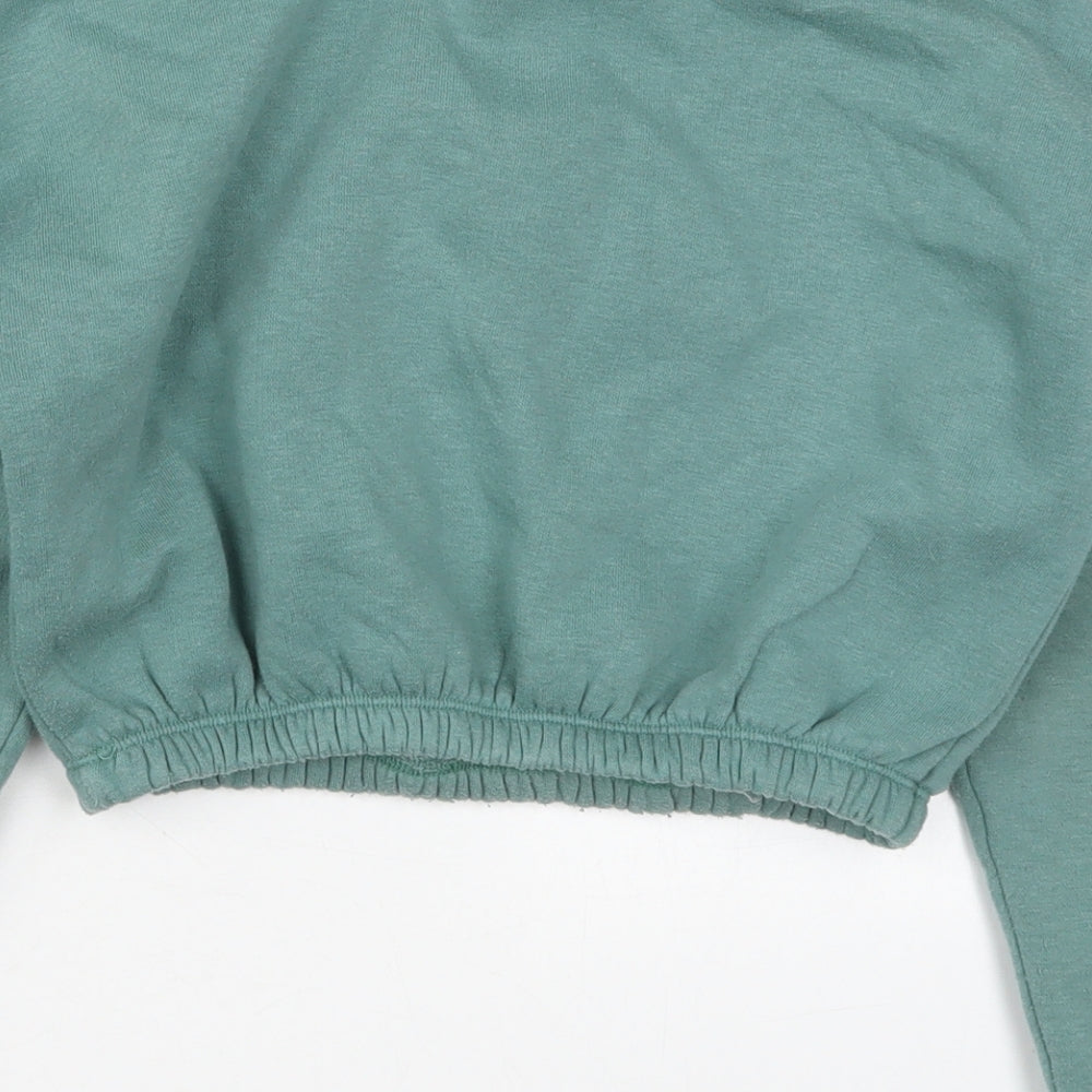 New Look Girls Green  Cotton Pullover Sweatshirt Size 9 Years  Zip - USA