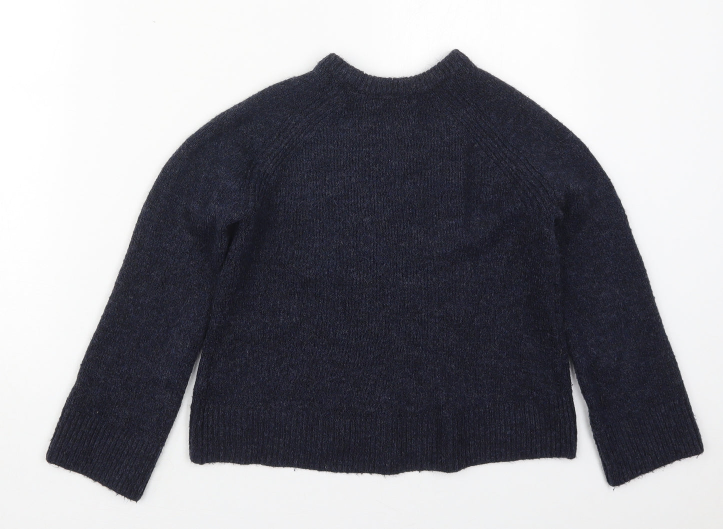 H&M Girls Blue Crew Neck  Acrylic Pullover Jumper Size 9-10 Years  Pullover