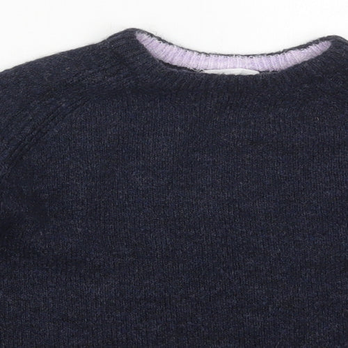H&M Girls Blue Crew Neck  Acrylic Pullover Jumper Size 9-10 Years  Pullover